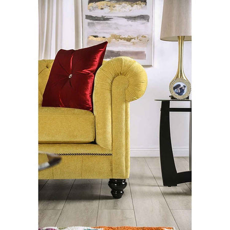 Eliza Royal Yellow/Red Sofa by Furniture of America at Eve Furniture