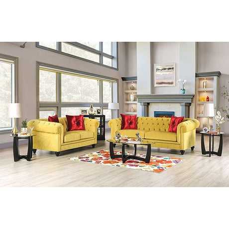 Eliza Royal Yellow/Red Sofa by Furniture of America at Eve Furniture