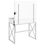 Eliza White and Chrome 2-piece Vanity Set with Hollywood Lighting by Coaster at Eve Furniture