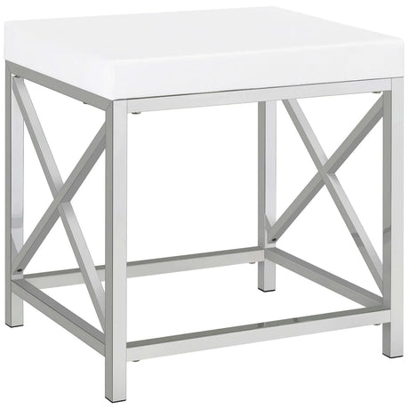 Eliza White and Chrome 2-piece Vanity Set with Hollywood Lighting by Coaster at Eve Furniture