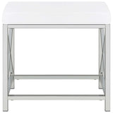 Eliza White and Chrome 2-piece Vanity Set with Hollywood Lighting by Coaster at Eve Furniture