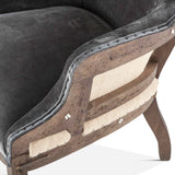 Elizabeth 25" Accent Armchair in Gray Velvet with Exposed Frame by Home Trends & Design at Eve Furniture
