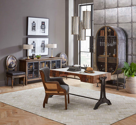 Elizabeth 25" Accent Armchair in Gray Velvet with Exposed Frame by Home Trends & Design at Eve Furniture
