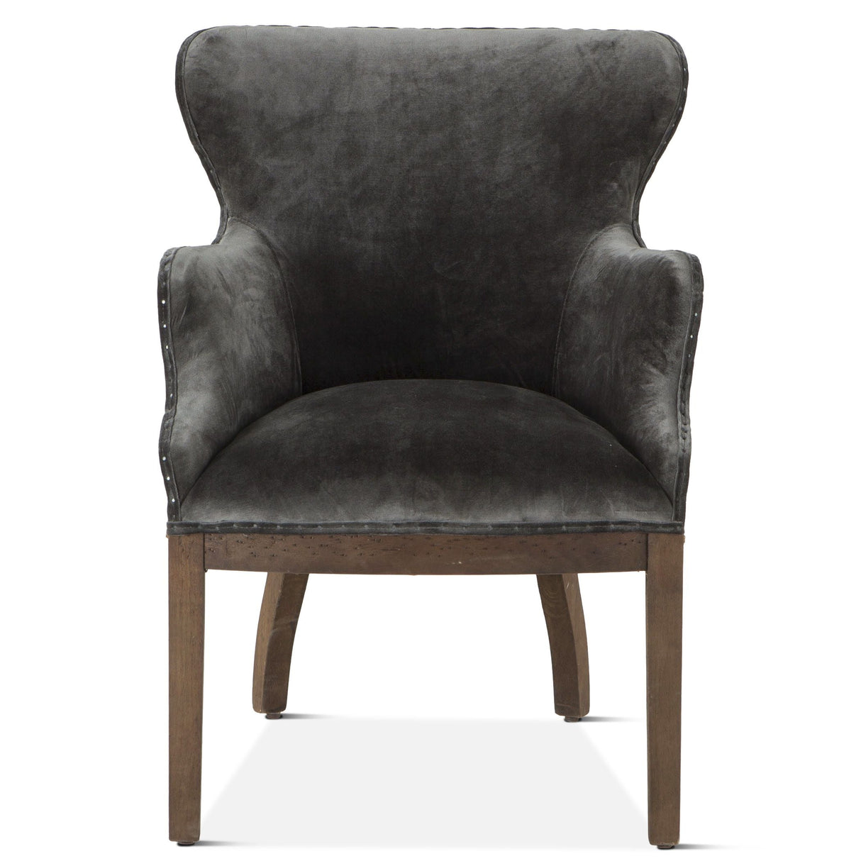Elizabeth 25" Accent Armchair in Gray Velvet with Exposed Frame by Home Trends & Design at Eve Furniture