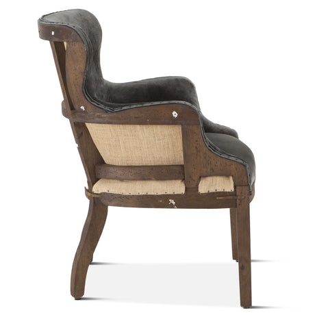 Elizabeth 25" Accent Armchair in Gray Velvet with Exposed Frame by Home Trends & Design at Eve Furniture