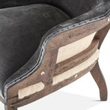 Elizabeth 25" Accent Armchair in Gray Velvet with Exposed Frame by Home Trends & Design at Eve Furniture