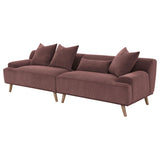 Elizabeth Wine Red Corduroy Upholstered Extra Long Sofa by Coaster at Eve Furniture