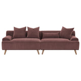 Elizabeth Wine Red Corduroy Upholstered Extra Long Sofa by Coaster at Eve Furniture