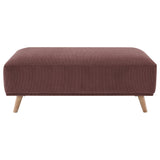 Elizabeth Wine Red Corduroy Upholstered Ottoman by Coaster at Eve Furniture