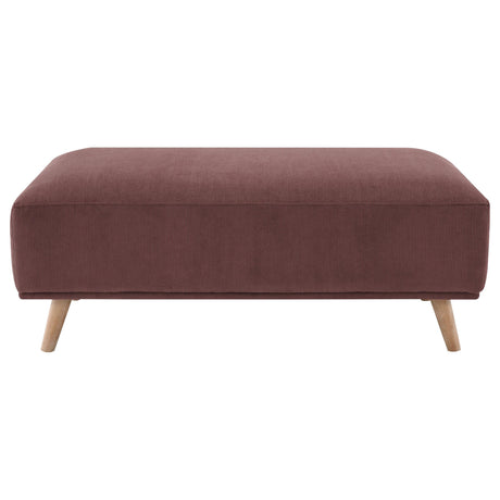 Elizabeth Wine Red Corduroy Upholstered Ottoman by Coaster at Eve Furniture