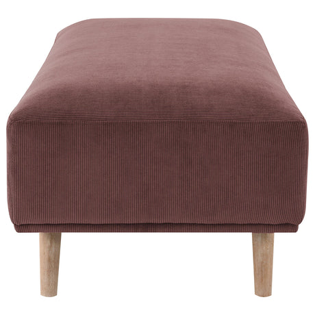 Elizabeth Wine Red Corduroy Upholstered Ottoman by Coaster at Eve Furniture