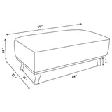 Elizabeth Wine Red Corduroy Upholstered Ottoman by Coaster at Eve Furniture