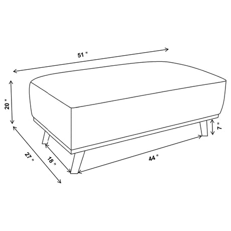 Elizabeth Wine Red Corduroy Upholstered Ottoman by Coaster at Eve Furniture