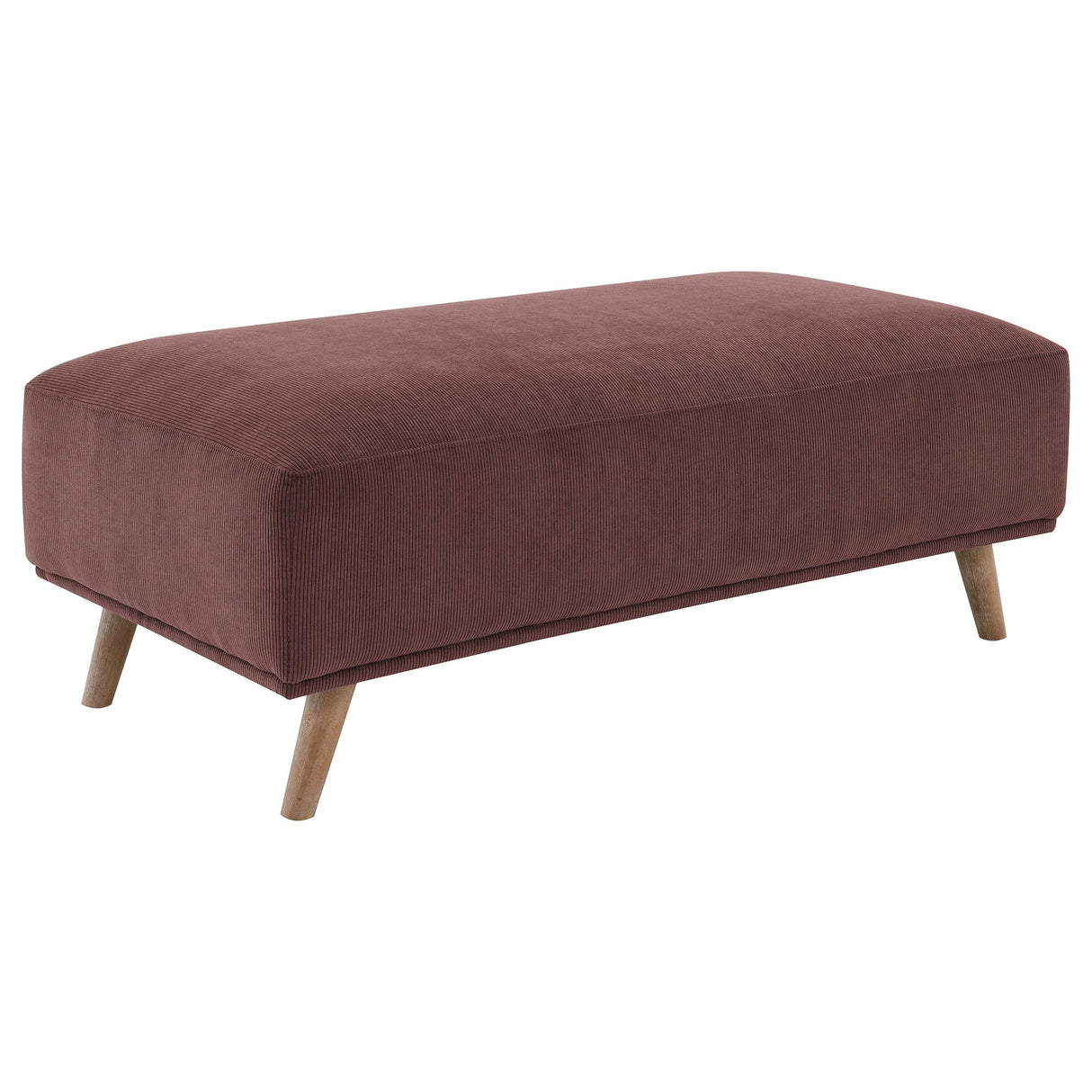 Elizabeth Wine Red Corduroy Upholstered Ottoman by Coaster at Eve Furniture