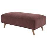 Elizabeth Wine Red Corduroy Upholstered Ottoman by Coaster at Eve Furniture
