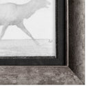 Elk Trotting by Eadweard Muybridge a Hand Embellished Textured Framed Art Print Matted under Glass by Mercana at Eve Furniture