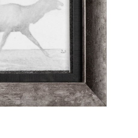 Elk Trotting by Eadweard Muybridge a Hand Embellished Textured Framed Art Print Matted under Glass by Mercana at Eve Furniture