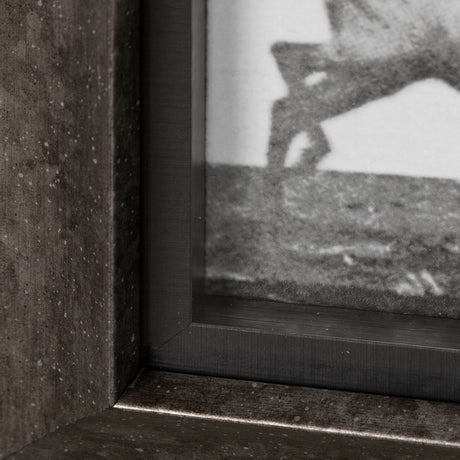 Elk Trotting by Eadweard Muybridge a Hand Embellished Textured Framed Art Print Matted under Glass by Mercana at Eve Furniture