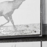 Elk Trotting by Eadweard Muybridge a Hand Embellished Textured Framed Art Print Matted under Glass by Mercana at Eve Furniture