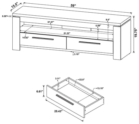 Elkton Weathered Gray 2-Drawer TV Console by Coaster at Eve Furniture