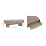 Ella 47.2" Coffee Table in Mocha by Manhattan Comfort at Eve Furniture