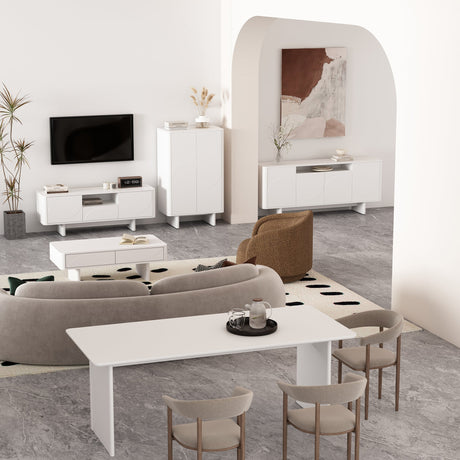 Ella 47.2" Coffee Table in White by Manhattan Comfort at Eve Furniture