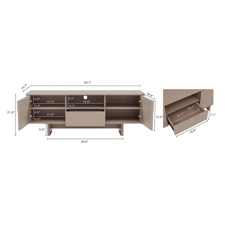Ella 59" TV Stand in Mocha by Manhattan Comfort at Eve Furniture