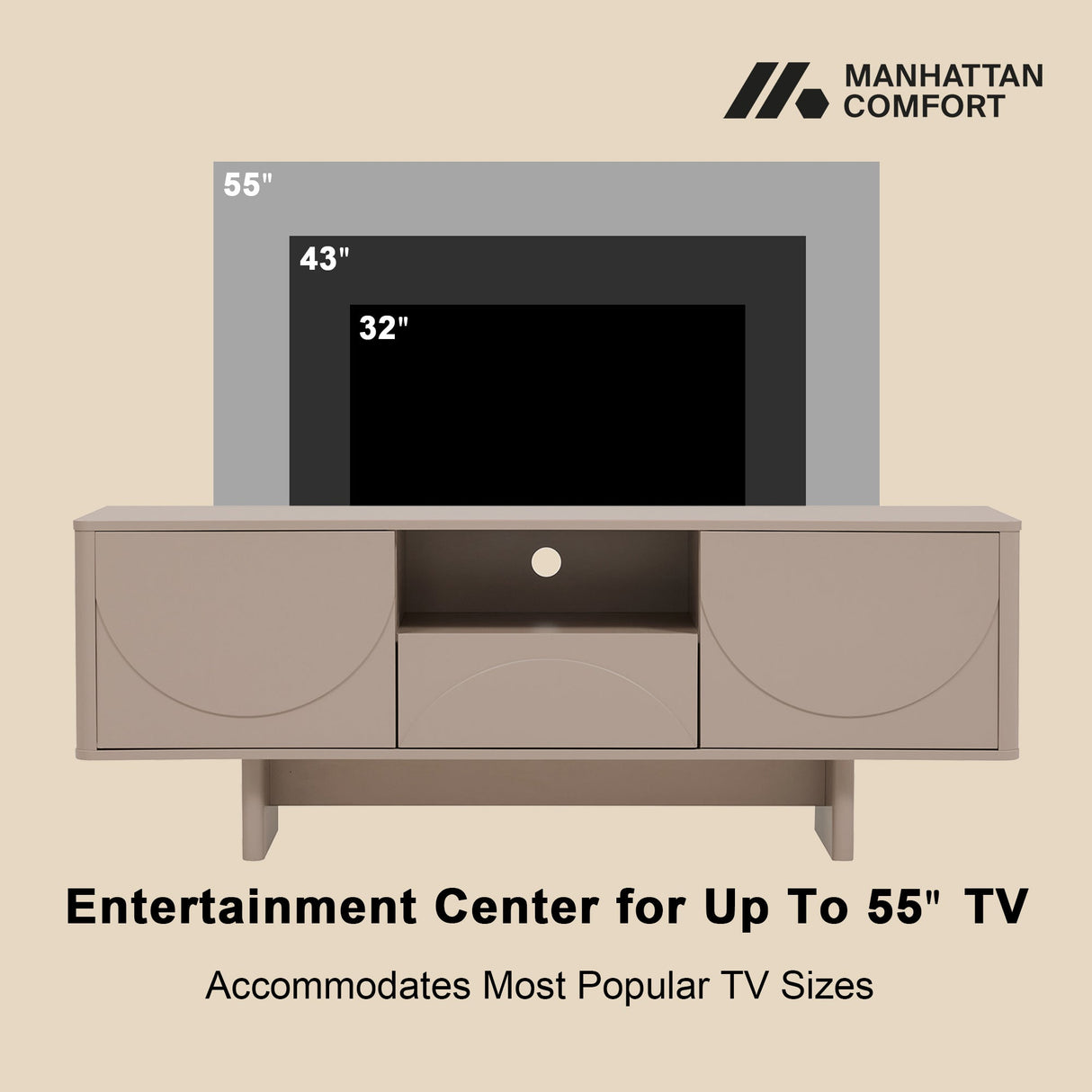 Ella 59" TV Stand in Mocha by Manhattan Comfort at Eve Furniture