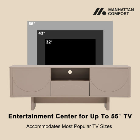 Ella 59" TV Stand in Mocha by Manhattan Comfort at Eve Furniture