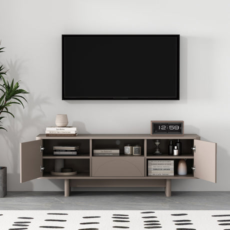 Ella 59" TV Stand in Mocha by Manhattan Comfort at Eve Furniture