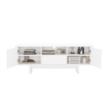 Ella 59" TV Stand in White by Manhattan Comfort at Eve Furniture