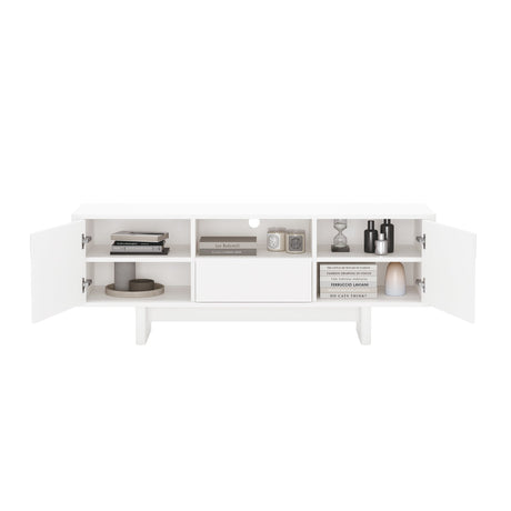 Ella 59" TV Stand in White by Manhattan Comfort at Eve Furniture