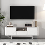 Ella 59" TV Stand in White by Manhattan Comfort at Eve Furniture