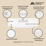 Ella 59" TV Stand in White by Manhattan Comfort at Eve Furniture