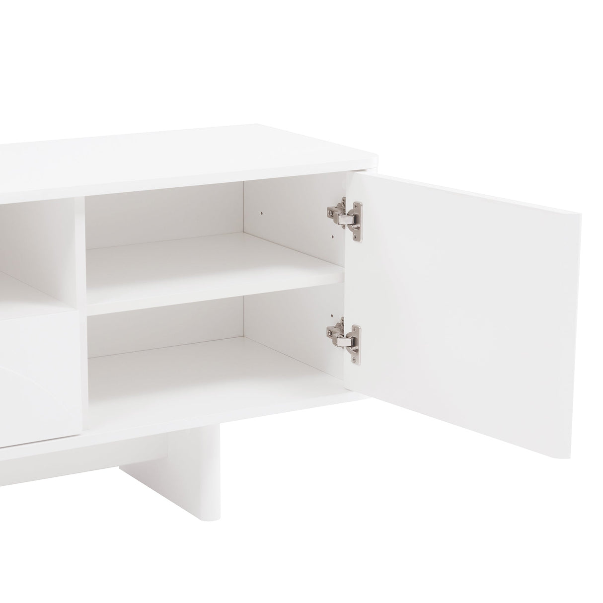 Ella 59" TV Stand in White by Manhattan Comfort at Eve Furniture