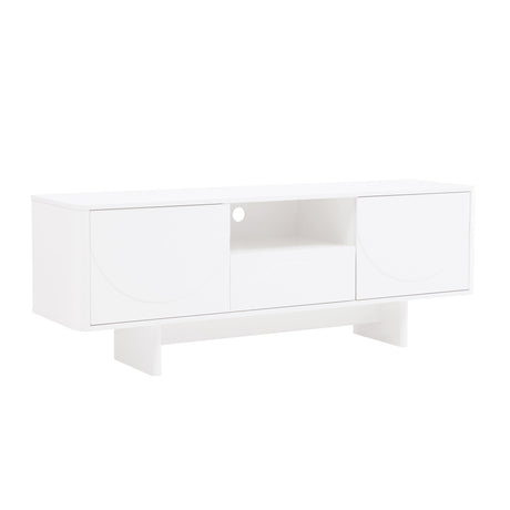 Ella 59" TV Stand in White by Manhattan Comfort at Eve Furniture