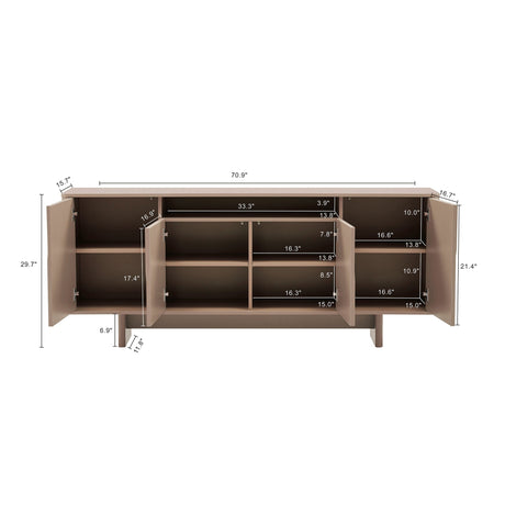 Ella 70.86" Sideboard in Mocha by Manhattan Comfort at Eve Furniture
