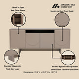 Ella 70.86" Sideboard in Mocha by Manhattan Comfort at Eve Furniture