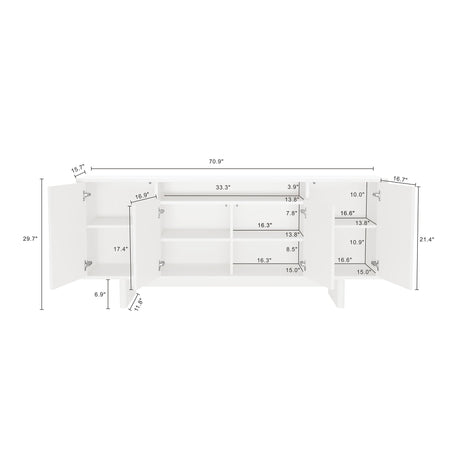 Ella 70.86" Sideboard in White by Manhattan Comfort at Eve Furniture