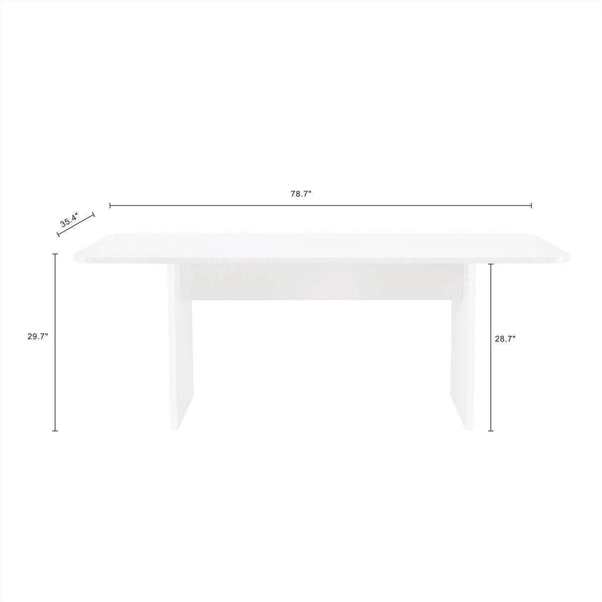 Ella 78.7" Dining Table in White by Manhattan Comfort at Eve Furniture