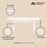Ella 78.7" Dining Table in White by Manhattan Comfort at Eve Furniture