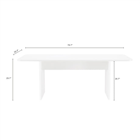 Ella 78.7" Dining Table in White by Manhattan Comfort at Eve Furniture