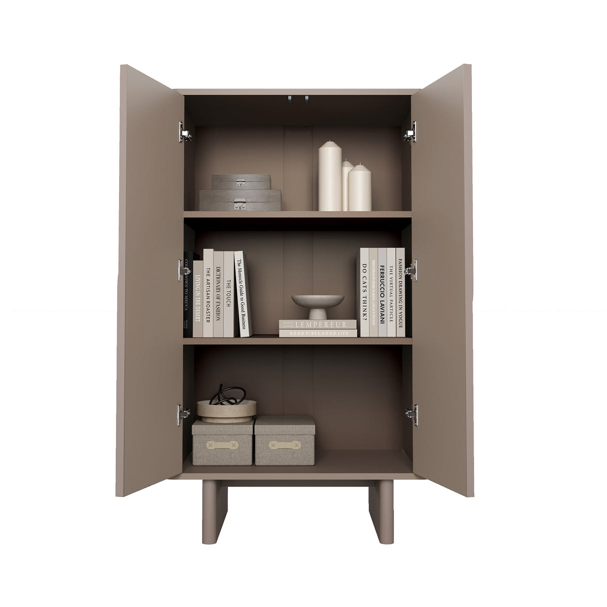 Ella Accent Cabinet in Mocha by Manhattan Comfort at Eve Furniture