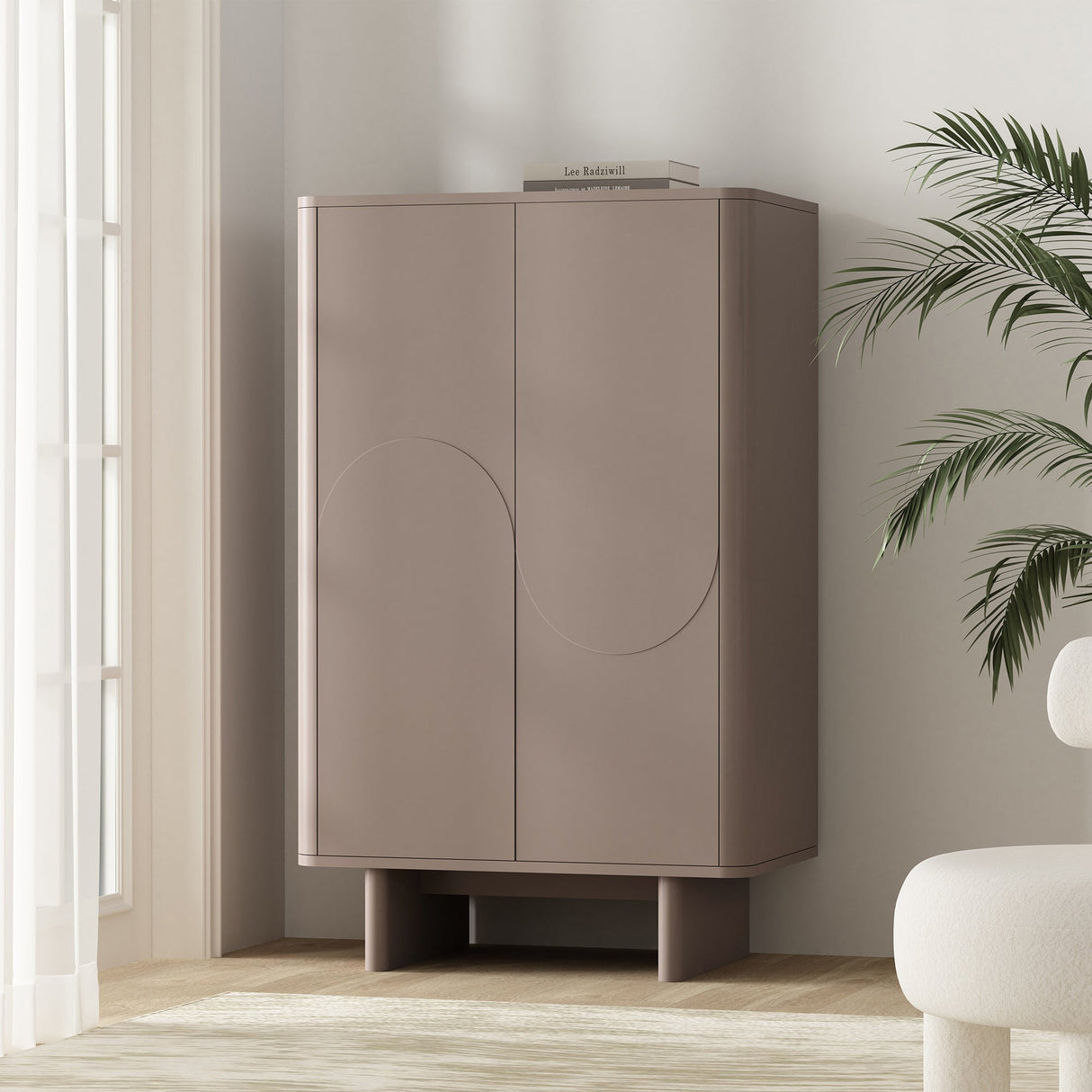 Ella Accent Cabinet in Mocha by Manhattan Comfort at Eve Furniture