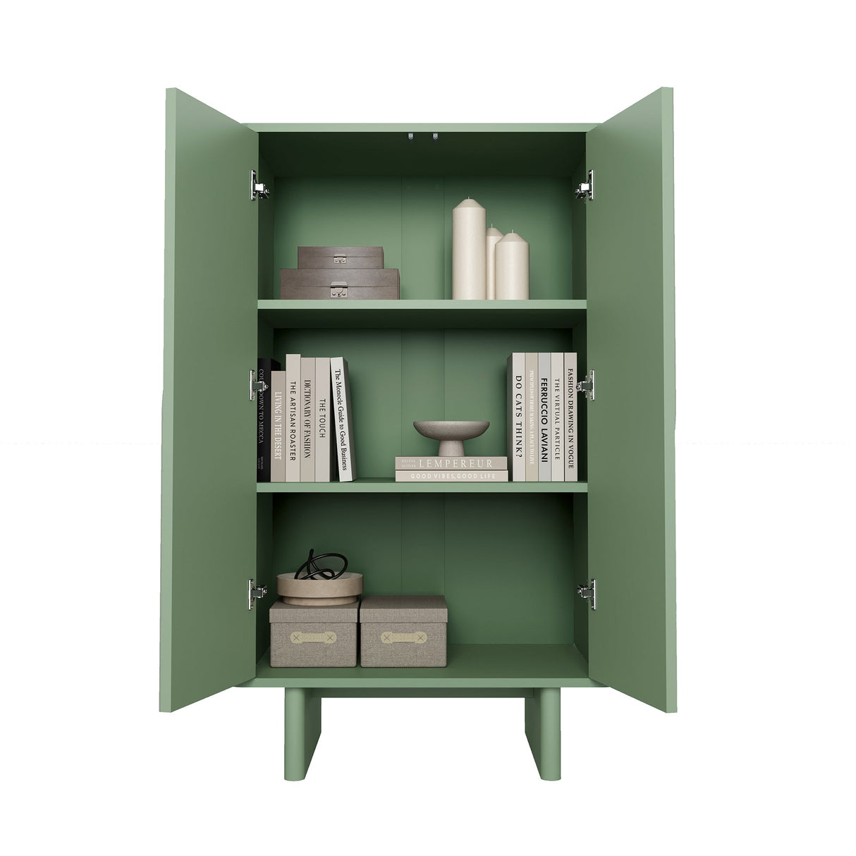 Ella Accent Cabinet in Sage Green by Manhattan Comfort at Eve Furniture