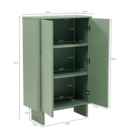 Ella Accent Cabinet in Sage Green by Manhattan Comfort at Eve Furniture