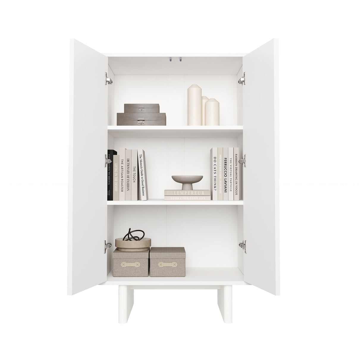 Ella Accent Cabinet in White by Manhattan Comfort at Eve Furniture