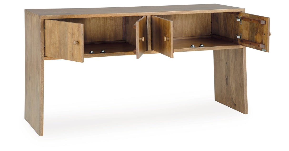 Ella Grove Rich Brown Console by ASHLEY FURNITURE at Eve Furniture
