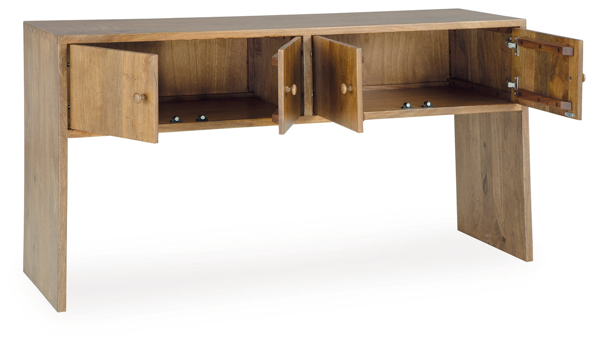 Ella Grove Rich Brown Console by ASHLEY FURNITURE at Eve Furniture