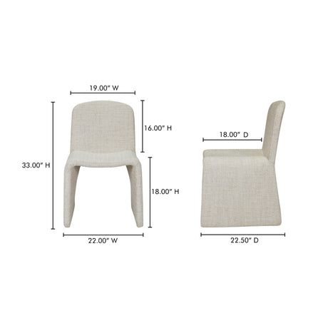 Ella Heather Beige Dining Chair by MOES at Eve Furniture
